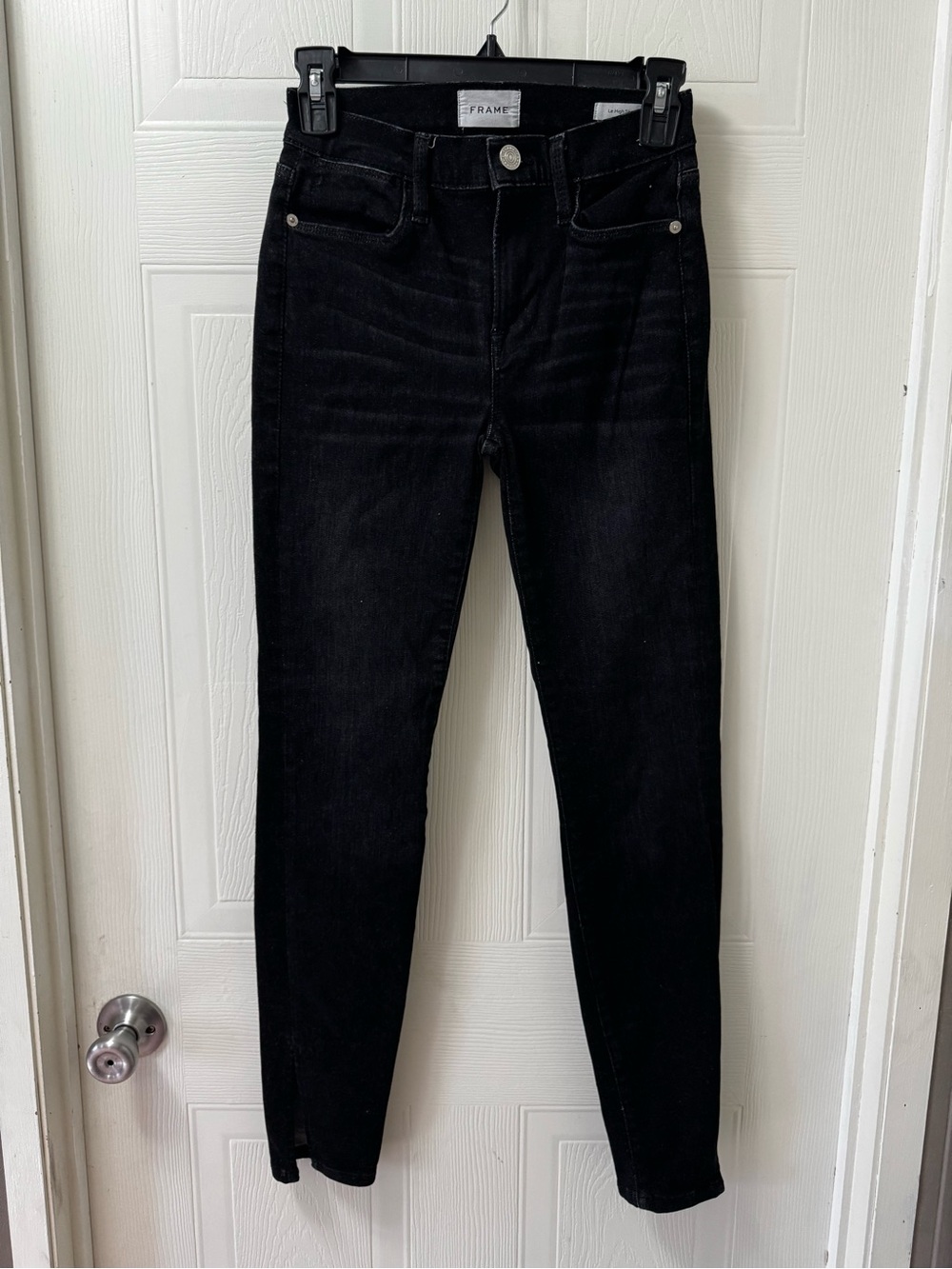 Frame Denim Black Skinny High-Rise Jeans